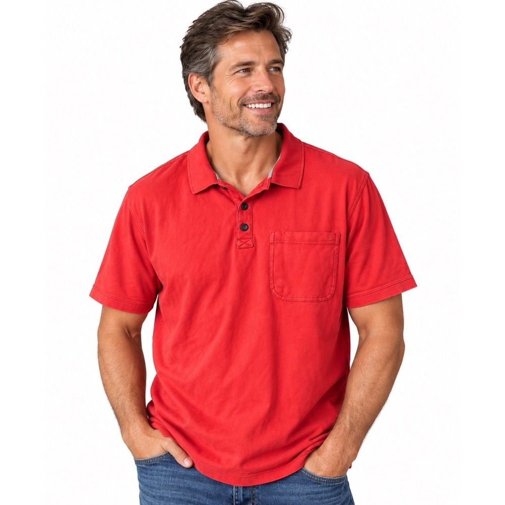 Duluth Trading Co Mens No Polo Shirt 2XL Relaxed Fit Cotton Short Sleeve Orange
